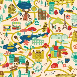 Genesis of Journey It Takes a Village Cream Fat Quarter