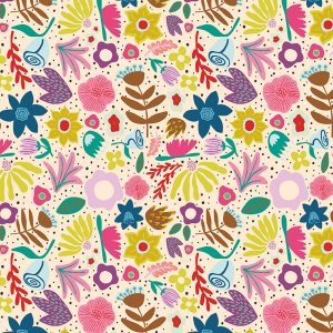 Genesis of a Journey Bouquet Along the Way Cream Fat Quarter