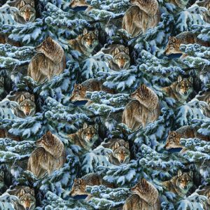 Wolf in the Pines Fat Quarter