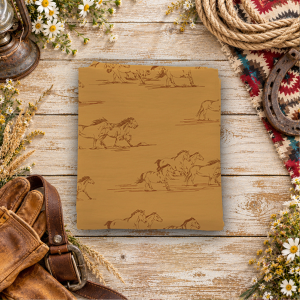 The Homestead Horse Toile Ochre Fat Quarter