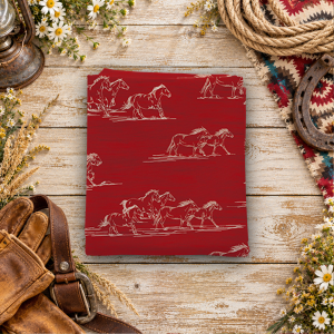 The Homestead Horse Toile Red Fat Quarter