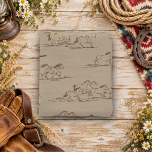 The Homestead Horse Toile Tan Fat Quarter