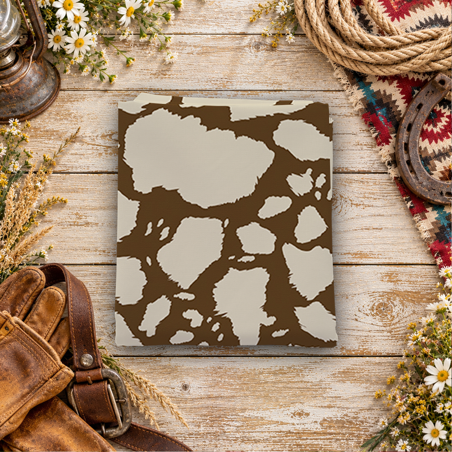 The Homestead Cow Patches Tan Fat Quarter