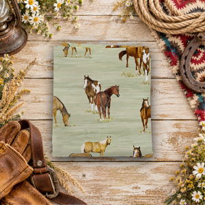 The Homestead Horses Green Fat Quarter