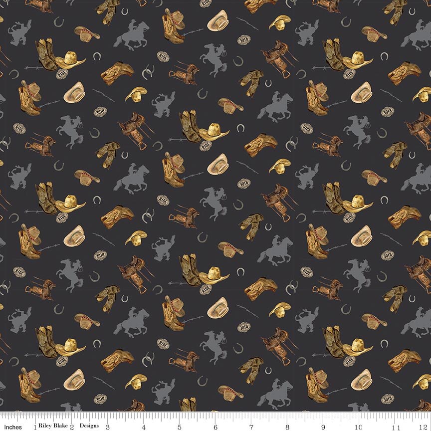 The Homestead Icon Toss Charcoal Fat Quarter - Image 2