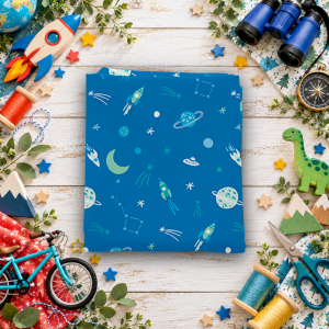 Brave Your Way To the Moon Cobalt Fat Quarter