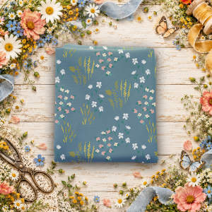 Petals & Hazel Meadow Blue Fat Quarter