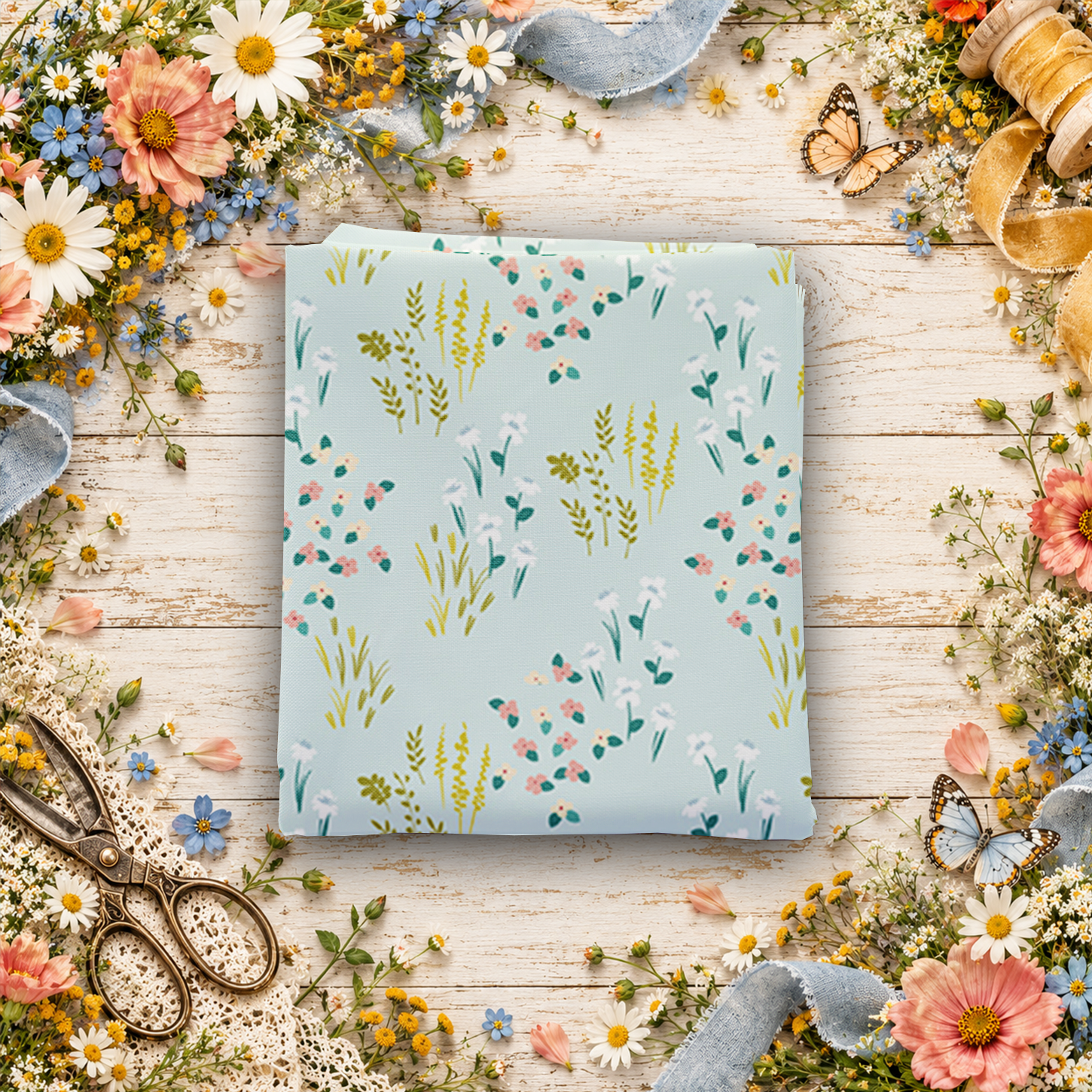 Petals & Hazel Meadow Powder Fat Quarter