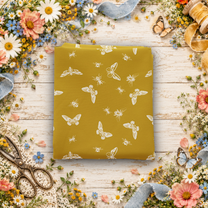 Petals & Hazel Flutter Butterscotch Fat Quarter