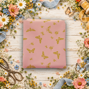 Petals & Hazel Flutter Coral Fat Quarter