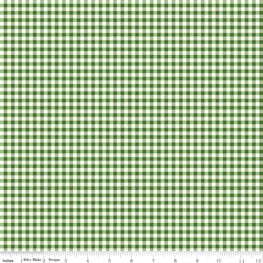 Little Ladybug Gingham Green Fat Quarter - Image 2