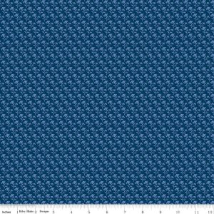 Foxglove Tonal Floral Oxford Blue Fat Quarter