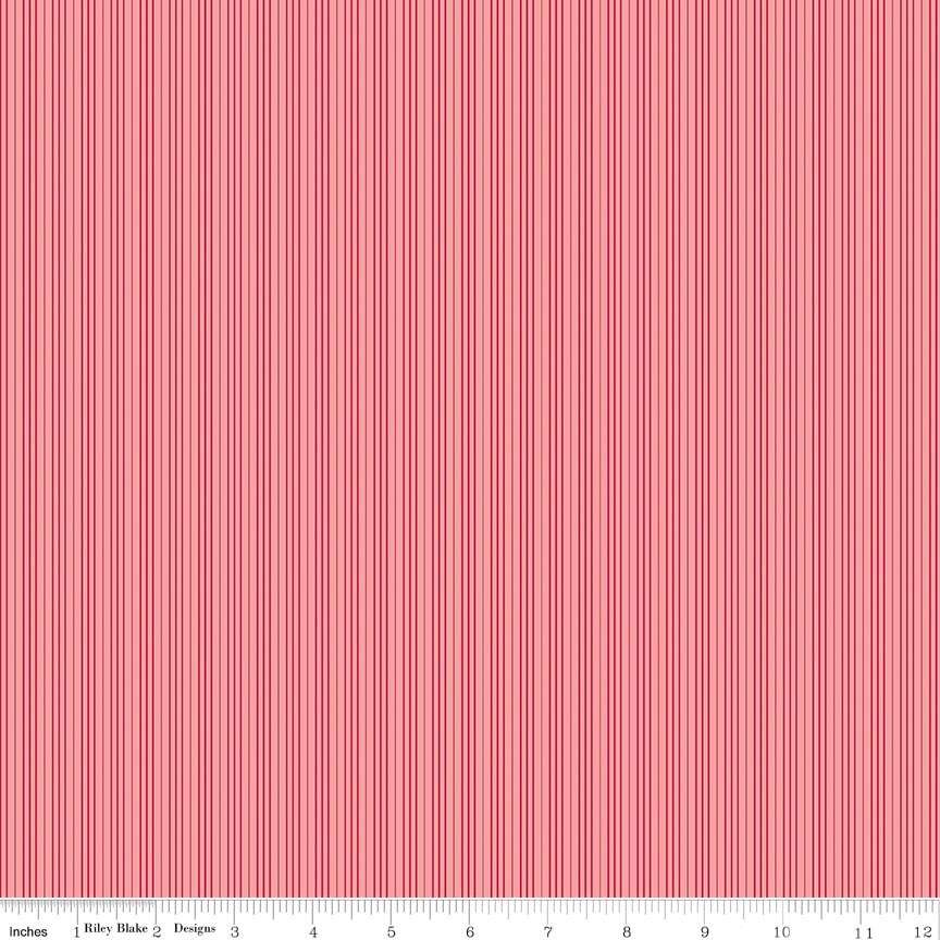 Foxglove Stripes Grapefruit Fat Quarter