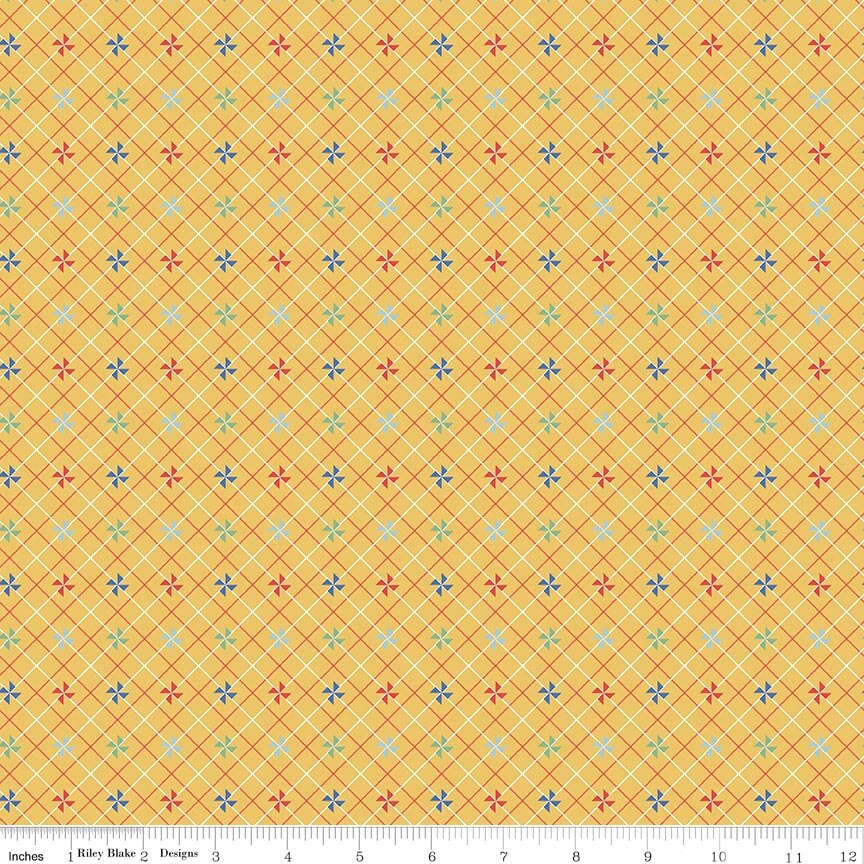 Dear Sweethearts Pinwheels Yellow Fat Quarter - Image 2