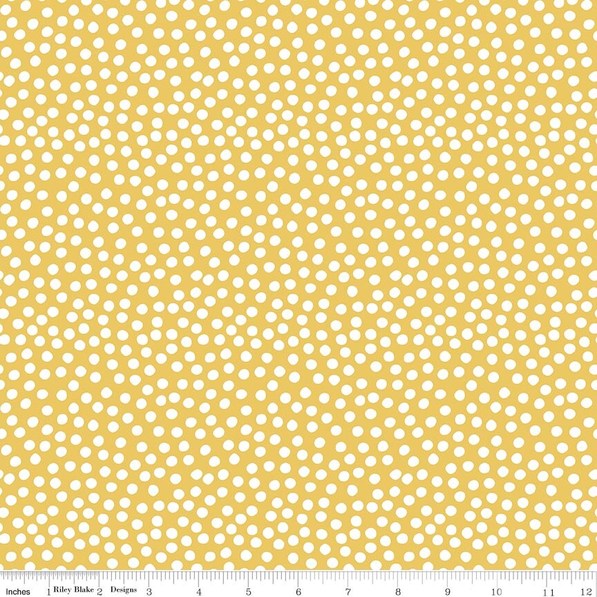 Dear Sweethearts Scramble Dots Yellow Fat Quarter - Image 2