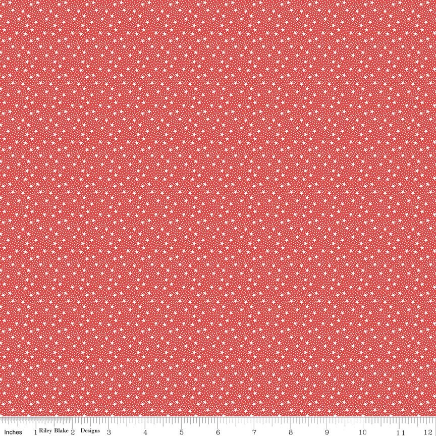 Dear Sweethearts Star Dots Red Fat Quarter - Image 2