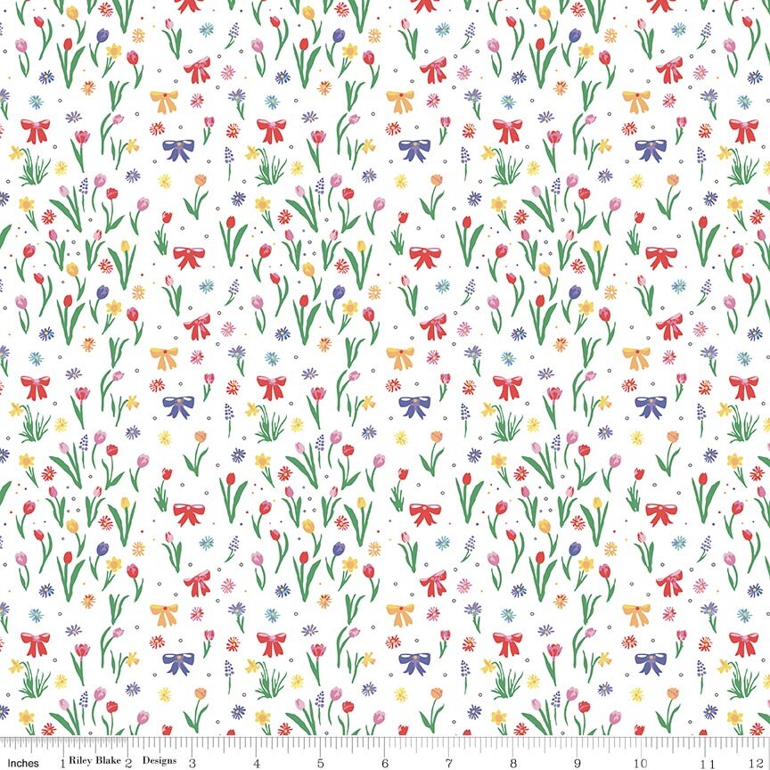 Dear Sweethearts Flowers & Bows Multi Fat Quarter - Image 2