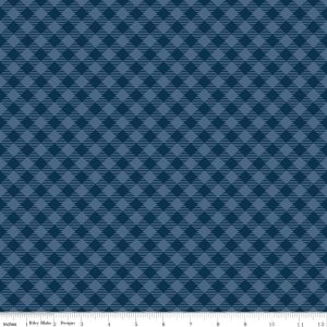 Denim & Daisy Gingham Oxford Blue Fat Quarter