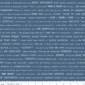 Denim & Daisy Happy Text Denim Fat Quarter