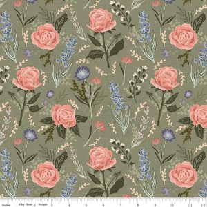 Hedgerow Haven Cottage Floral Rosemary Fat Quarter