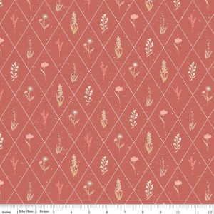 Hedgerow Haven Floral Argyle Rose Fat Quarter