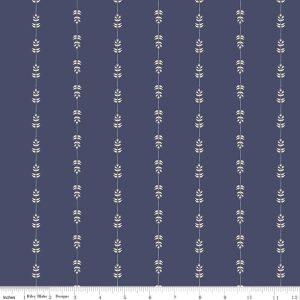 Hedgerow Haven Floral Stripe Blue Fat Quarter