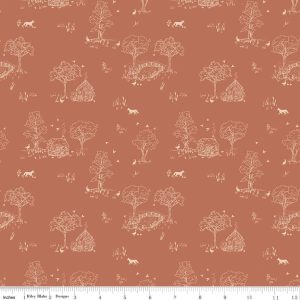 Hedgerow Haven Toile Rusty Fat Quarter