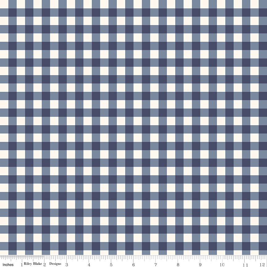 Hedgerow Haven Gingham Blue Fat Quarter
