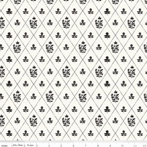 Moonlit Trellis Criss Cross Floral Cloud Fat Quarter