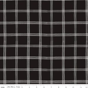 Moonlit Trellis Grid Black Fat Quarter
