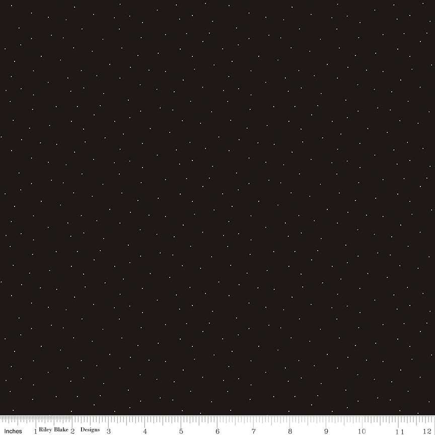 Moonlit Trellis Speckles Black Fat Quarter