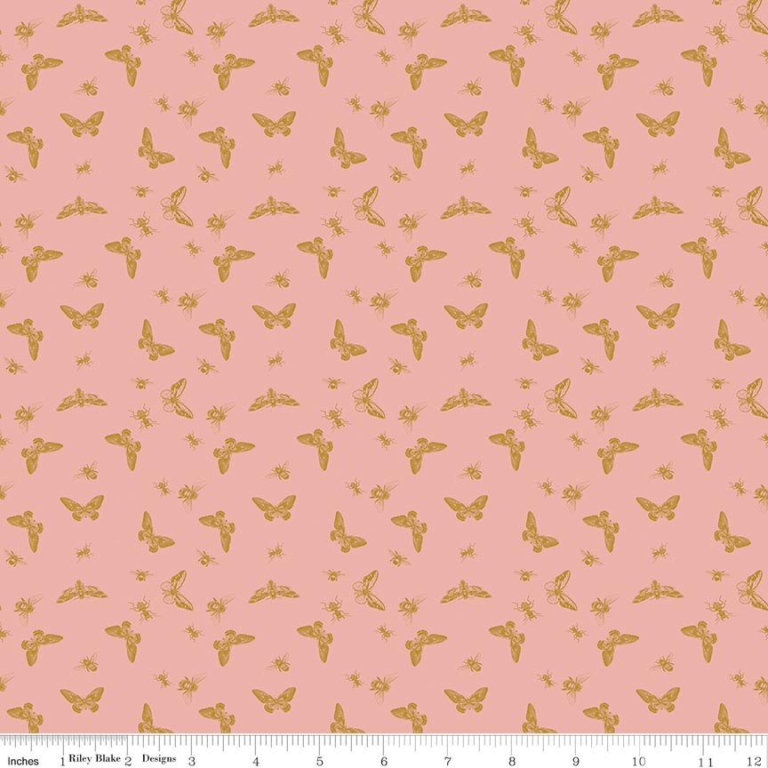 Petals & Hazel Flutter Coral Fat Quarter - Image 2