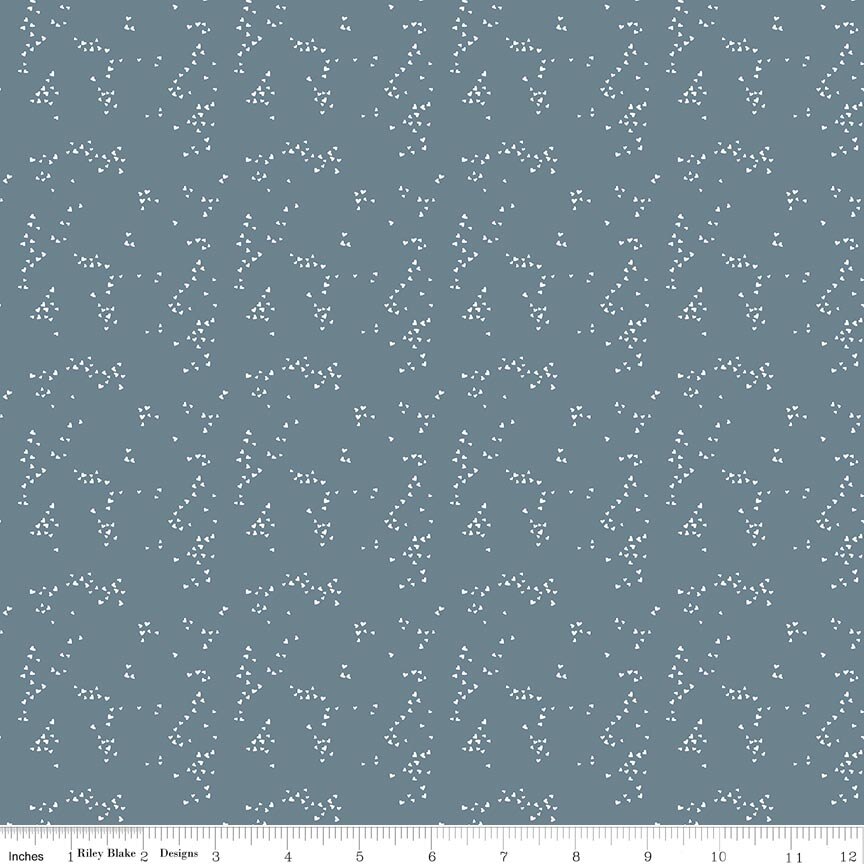Petals & Hazel Hearts Blue Fat Quarter - Image 2