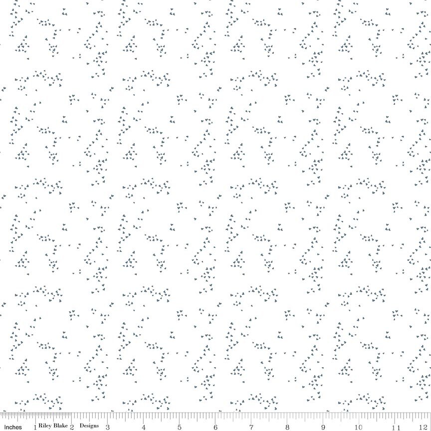 Petals & Hazel Hearts Off White Fat Quarter - Image 2
