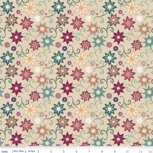 Where the Wild Flowers Are Dance Beige Fat Quarter
