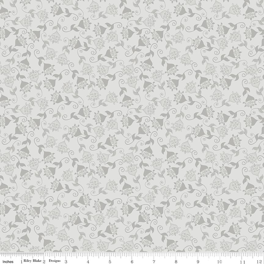 Where the Wild Flowers Are Whimsy Silver Fat Quarter