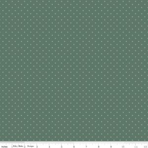 Where the Wild Flowers Are Dots Dark Sage Fat Quarter