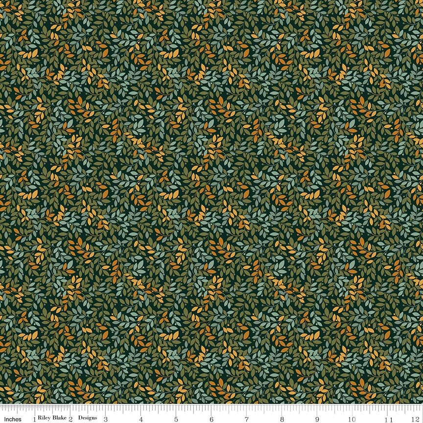 Worth Repeating Leaves Dark Green Fat Quarter - Image 2