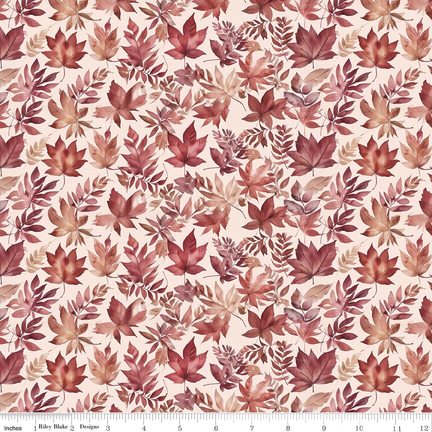 Harvest on the Prairie Leaves Latte Fat Quarter - Image 2