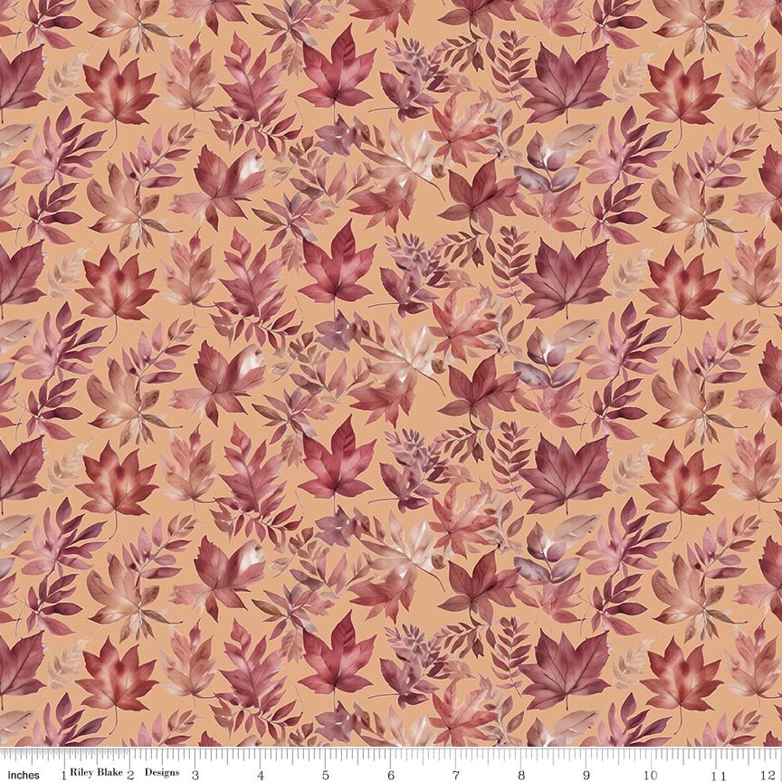 Harvest on the Prairie Leaves Marmalade Fat Quarter - Image 2