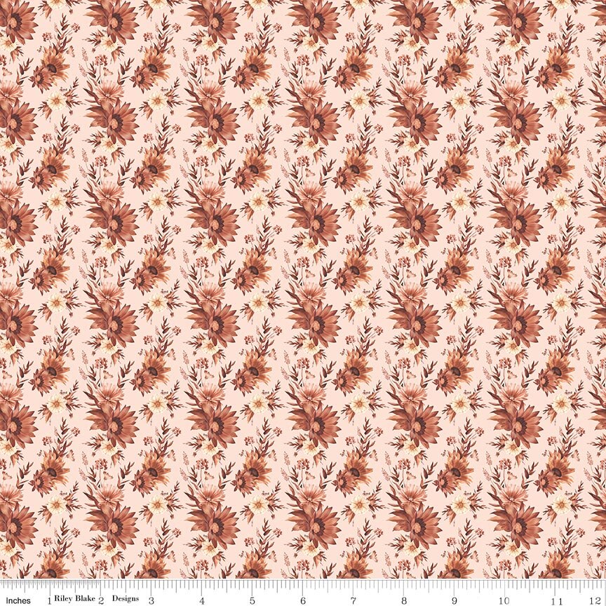 Harvest on the Prairie Floral Latte Fat Quarter - Image 2
