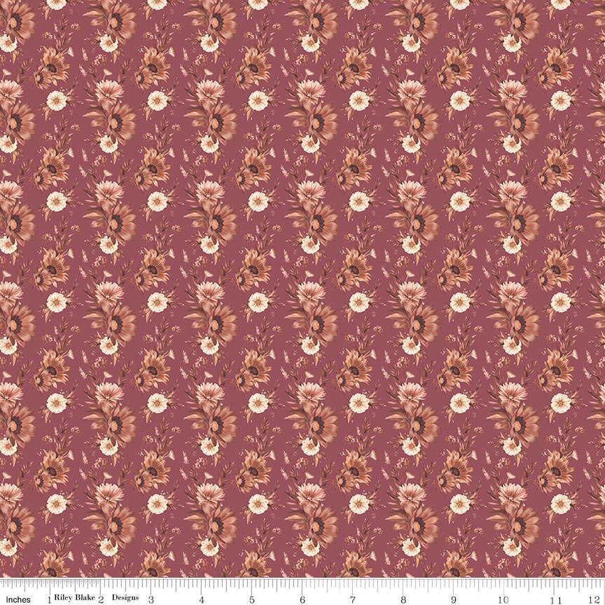 Harvest on the Prairie Floral Wine Fat Quarter - Image 2