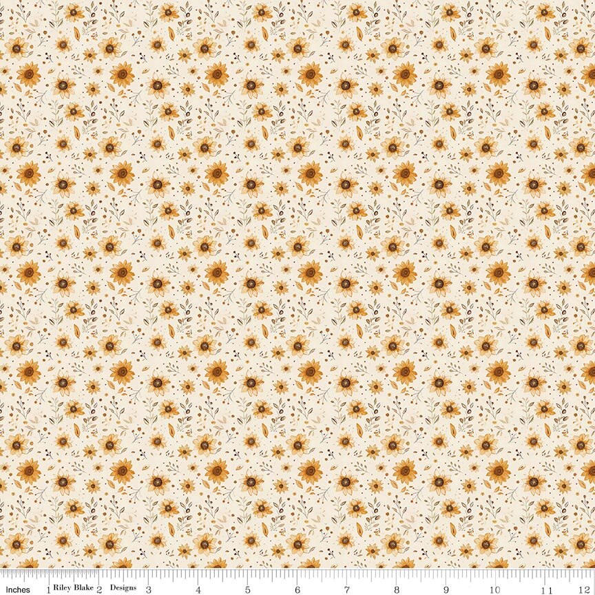 Harvest on the Prairie Sun Floral Cream Fat Quarter - Image 2