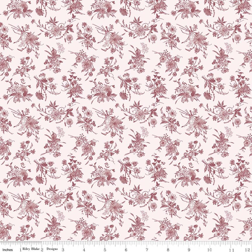 Harvest on the Prairie Wildflowers Wine Fat Quarter - Image 2