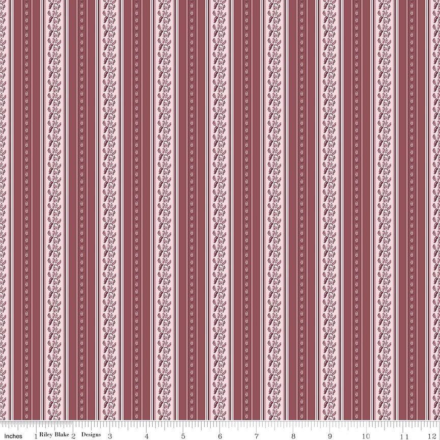 Harvest on the Prairie Stripe Wine Fat Quarter - Image 2