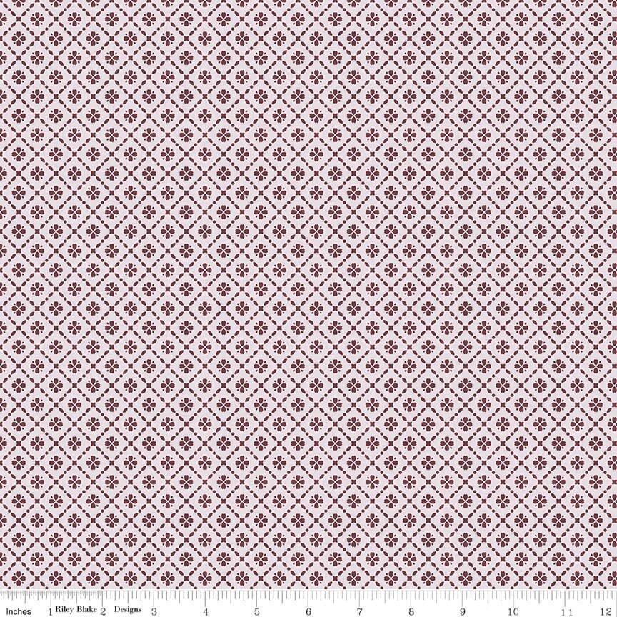 Harvest on the Prairie Floral Geo Wine Fat Quarter - Image 2