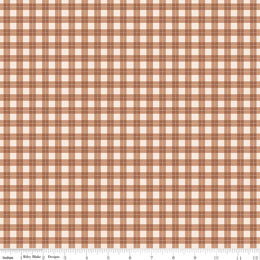 Harvest on the Prairie Plaid Brown Fat Quarter - Image 2