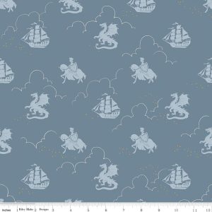 Story Land In the Knight Blue Fat Quarter