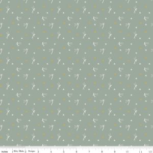 Story Land Fairy Lights Green Fat Quarter
