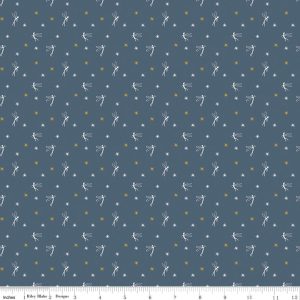 Story Land Fairy Lights Navy Fat Quarter